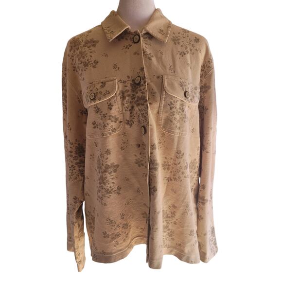 Vntg Liz Claiborne Liz Co Floral Button Down Blouse Cottage Prairie Romantic M - Picture 2 of 9